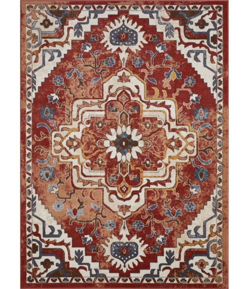 Loomaknoti Alsbrooke Zailorn Orange/Red EA006 6 ft. 7 in. X 9 ft. 2 in. Rectangle Rug
