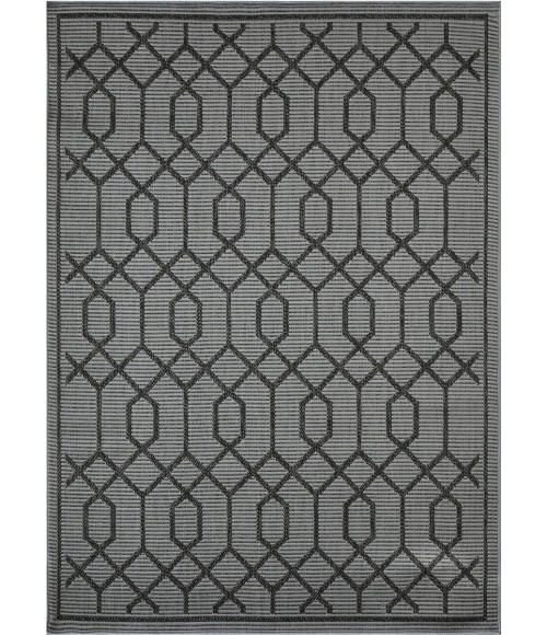 Loomaknoti Breyleigh Chendler Gray/Gray EB001 5 ft. 3 in. X 7 ft. 3 in. Rectangle Rug