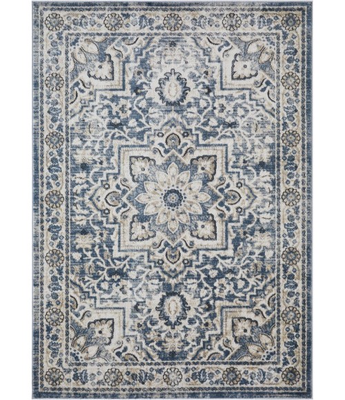 Loomaknoti Kehleigh Osdorn Blue/Cream Rug EK009 4 ft. X 6 ft. Rectangle - Rugs Town Loomaknoti Kehleigh Osdorn Blue/Cream EK009 4 ft. X 6 ft. Rectangle Rug