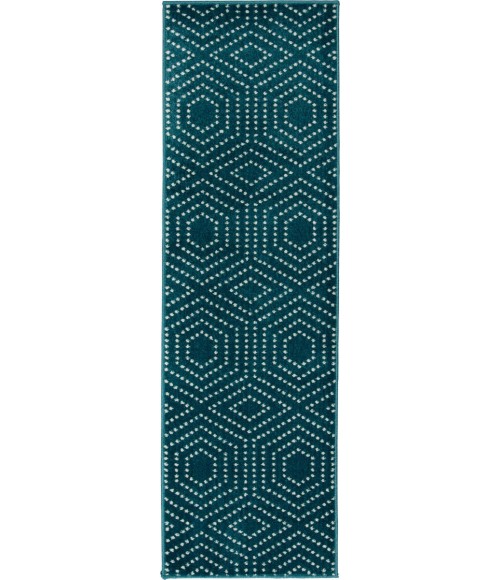 Loomaknoti Tecopa Kaharie Teal/White ETR21TEW12 2 ft. 3 in. X 7 ft. 6 in. Rectangle Rug