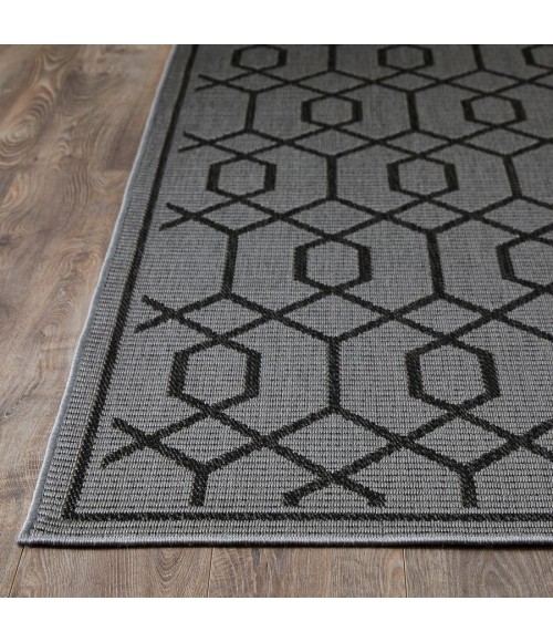 Loomaknoti Breyleigh Chendler Gray/Gray EB001 5 ft. 3 in. X 7 ft. 3 in. Rectangle Rug