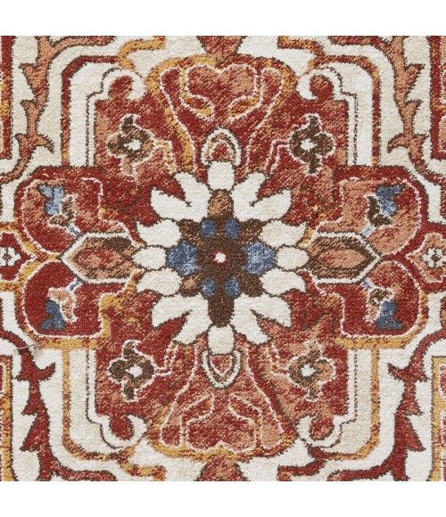 Loomaknoti Alsbrooke Zailorn Orange/Red EA006 6 ft. 7 in. X 9 ft. 2 in. Rectangle Rug