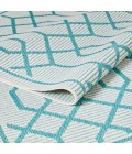 Loomaknoti Breyleigh Chendler Cream/Blue EB001 5 ft. 3 in. X 7 ft. 3 in. Rectangle Rug