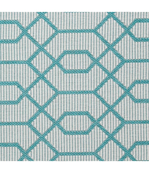 Loomaknoti Breyleigh Chendler Cream/Blue EB001 5 ft. 3 in. X 7 ft. 3 in. Rectangle Rug
