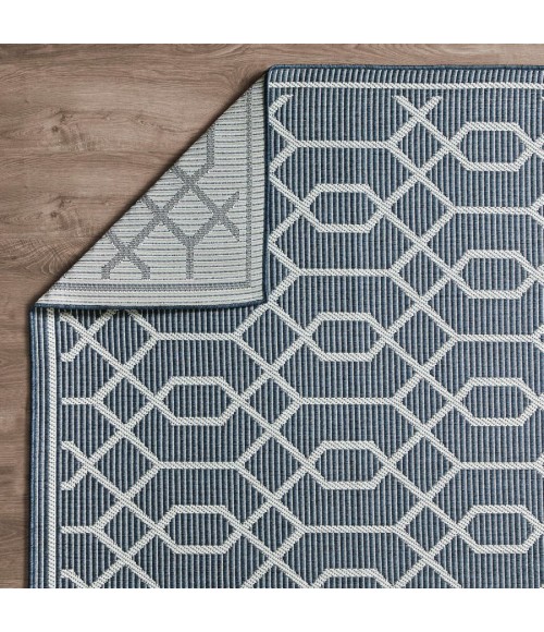 Loomaknoti Breyleigh Chendler Blue/Cream EB001 5 ft. 3 in. X 7 ft. 3 in. Rectangle Rug