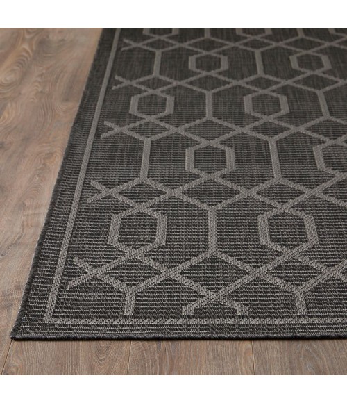Loomaknoti Breyleigh Chendler Gray/Gray EB001 5 ft. 3 in. X 7 ft. 3 in. Rectangle Rug