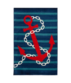 Central Oriental Trop Anchorstrip Sa/Co Area Rug 6 ft. 7 in. X 9 ft. 6 in. Rectangle