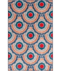 Loomaknoti Tecopa Ferley Blue/Red ETR04BRE60 6 ft. 7 in. X 9 ft. 2 in. Rectangle Rug