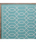 Loomaknoti Breyleigh Chendler Teal/Cream EB001 5 ft. 3 in. X 7 ft. 3 in. Rectangle Rug