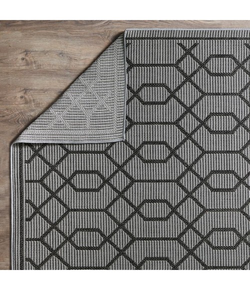 Loomaknoti Breyleigh Chendler Gray/Gray EB001 5 ft. 3 in. X 7 ft. 3 in. Rectangle Rug