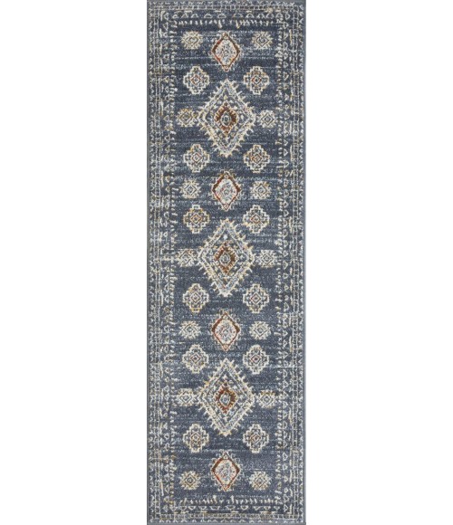 Loomaknoti Alsbrooke Temarnie Blue/Cream EA007 2 ft. X 6 ft. 7 in. Rectangle Rug