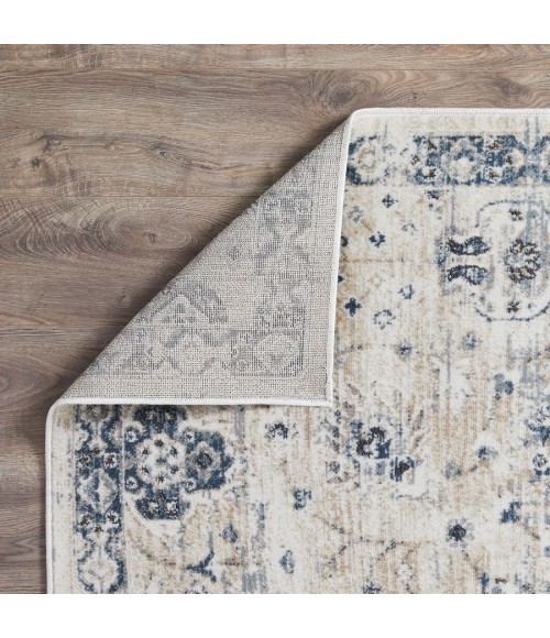 Loomaknoti Kehleigh Aylesh Cream/Blue EK016 9 ft. 10 in. X 12 ft. 10 in. Rectangle Rug