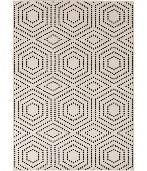 Loomaknoti Tecopa Kaharie White/Black Rug ETR21WBK55 5 ft. X 7 ft. 3 in. Rectangle - Rugs Town Loomaknoti Tecopa Kaharie White/Black ETR21WBK55 5 ft. X 7 ft. 3 in. Rectangle Rug