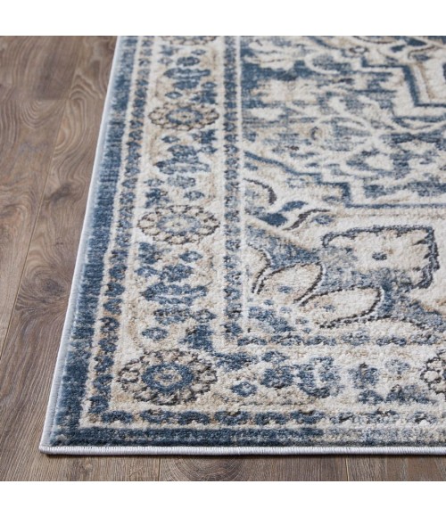 Loomaknoti Kehleigh Osdorn Blue/Cream Rug EK009 2 ft. X 6 ft. 7 in. Rectangle - Rugs Town Loomaknoti Kehleigh Osdorn Blue/Cream EK009 2 ft. X 6 ft. 7 in. Rectangle Rug
