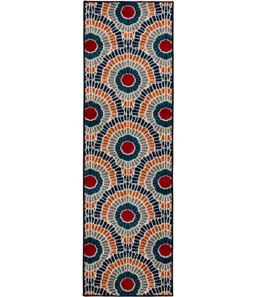 Loomaknoti Tecopa Ferley Blue/Red Rug ETR04BRE12 2 ft. X 6 ft. 7” Rectangle - Rugs Town Loomaknoti Tecopa Ferley Blue/Red ETR04BRE12 2 ft. X 6 ft. 7” Rectangle Rug