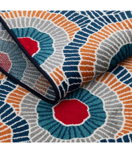 Loomaknoti Tecopa Ferley Blue/Red Rug ETR04BRE50 4 ft. X 6 ft. Rectangle - Rugs Town Loomaknoti Tecopa Ferley Blue/Red ETR04BRE50 4 ft. X 6 ft. Rectangle Rug