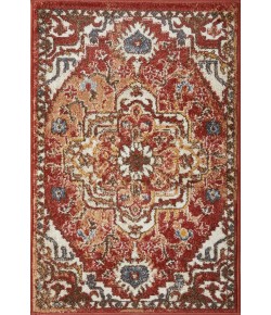 Loomaknoti Alsbrooke Zailorn Orange/Red EA006 2 ft. X 3 ft. Rectangle Rug