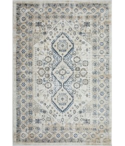Loomaknoti Kehleigh Awester Cream/Blue EK018 4 ft. X 6 ft. Rectangle Rug