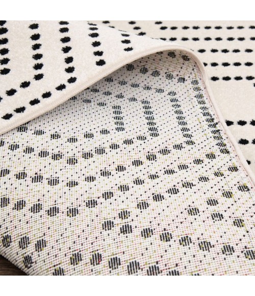 Loomaknoti Tecopa Kaharie White/Black Rug ETR21WBK08 2 ft. 3 in. X 3 ft. Rectangle - Rugs Town Loomaknoti Tecopa Kaharie White/Black ETR21WBK08 2 ft. 3 in. X 3 ft. Rectangle Rug