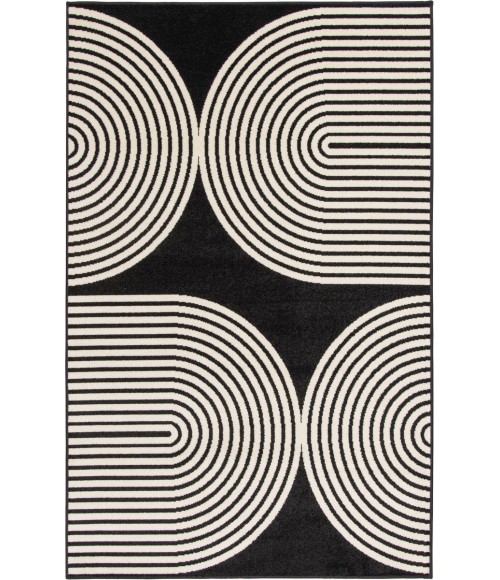 Loomaknoti Tecopa Milburm Black/White Rug ETR05BLW20 3 ft. 3” X 5 ft. 3” Rectangle - Rugs Town Loomaknoti Tecopa Milburm Black/White ETR05BLW20 3 ft. 3” X 5 ft. 3” Rectangle Rug