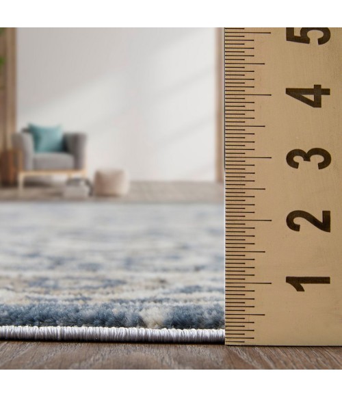 Loomaknoti Kehleigh Osdorn Blue/Cream Rug EK009 2 ft. X 6 ft. 7 in. Rectangle - Rugs Town Loomaknoti Kehleigh Osdorn Blue/Cream EK009 2 ft. X 6 ft. 7 in. Rectangle Rug