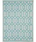 Loomaknoti Breyleigh Chendler Cream/Blue EB001 5 ft. 3 in. X 7 ft. 3 in. Rectangle Rug