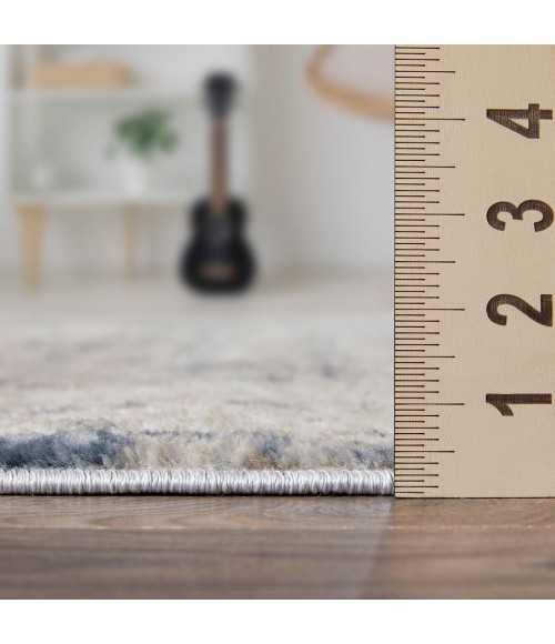 Loomaknoti Kehleigh Abagail Blue/Cream EK002 4 ft. X 6 ft. Rectangle Rug