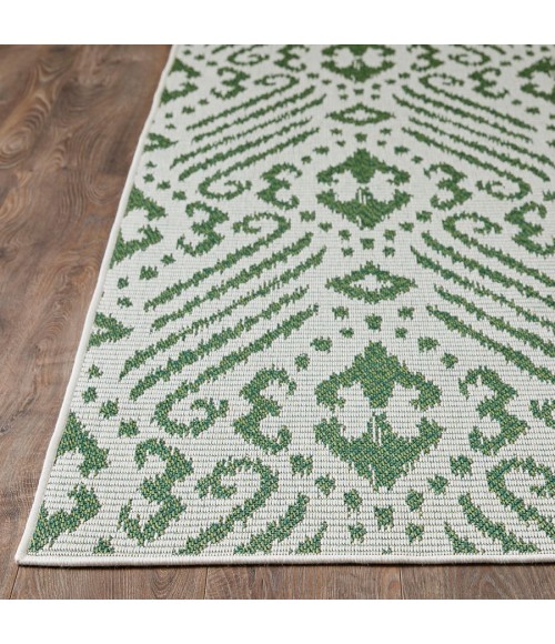 Loomaknoti Breyleigh Calitrah Cream/Green EB005 2 ft. X 3 ft. Rectangle Rug