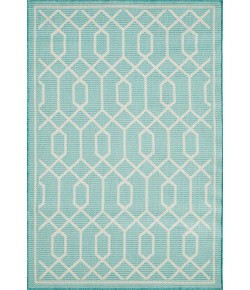 Loomaknoti Breyleigh Chendler Teal/Cream EB001 4 ft. X 6 ft. Rectangle Rug