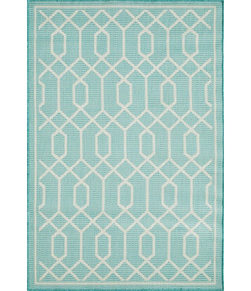 Loomaknoti Breyleigh Chendler Teal/Cream EB001 4 ft. X 6 ft. Rectangle Rug