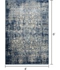 Loomaknoti Aysal Athna Cream/Blue EAY003 4 ft. X 6 ft. Rectangle Rug