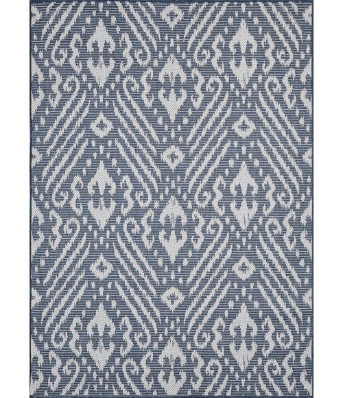 Loomaknoti Breyleigh Calitrah Blue/Cream EB005 5 ft. 3 in. X 7 ft. 3 in. Rectangle Rug