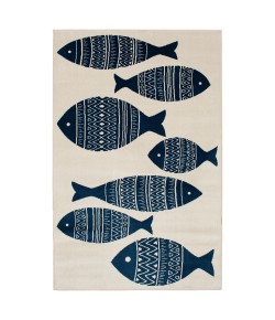 Central Oriental Trop Friendly Fish Area Rug 5 ft. X 7 ft. 3 in. Rectangle
