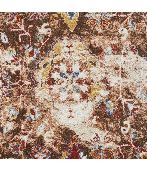 Loomaknoti Alsbrooke Amibell Brown/Red EA002 9 ft. 10 in. X 12 ft. 10 in. Rectangle Rug