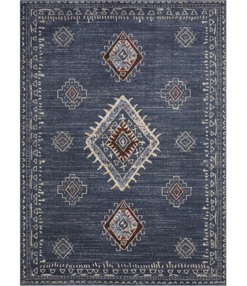 Loomaknoti Alsbrooke Temarnie Blue/Cream EA007 9 ft. 10 in. X 12 ft. 10 in. Rectangle Rug