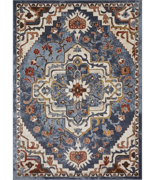 Loomaknoti Alsbrooke Zailorn Blue/Cream EA006 6 ft. 7 in. X 9 ft. 2 in. Rectangle Rug