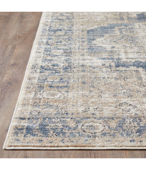 Loomaknoti Kehleigh Alarik Blue/Cream EK005 7 ft. 10 in. X 9 ft. 10 in. Rectangle Rug