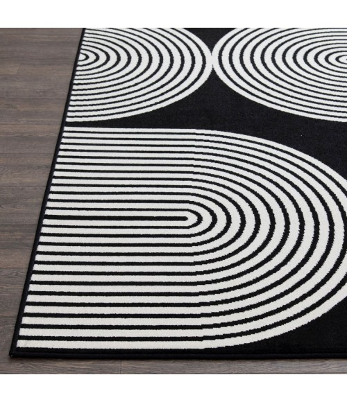 Loomaknoti Tecopa Milburm Black/White Rug ETR05BLW20 3 ft. 3” X 5 ft. 3” Rectangle - Rugs Town Loomaknoti Tecopa Milburm Black/White ETR05BLW20 3 ft. 3” X 5 ft. 3” Rectangle Rug