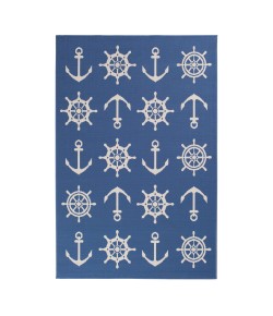Central Oriental Trib Schooner Bl/Iv Area Rug 7 ft. 10 in. X 9 ft. 10 in. Rectangle