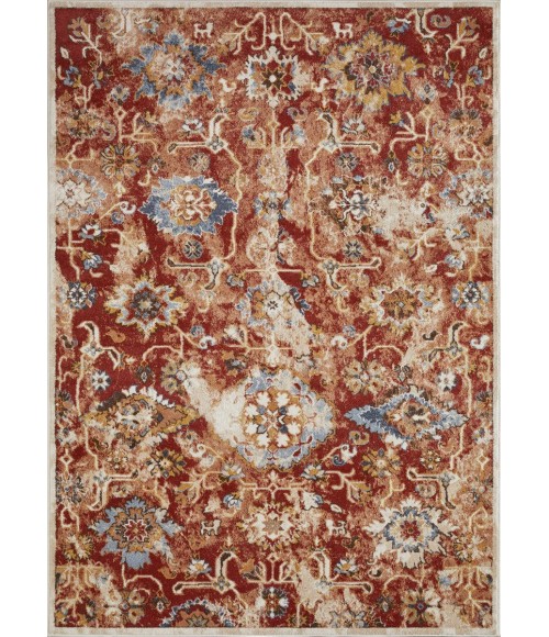 Loomaknoti Alsbrooke Amibell Orange/Red EA002 7 ft. 10 in. X 9 ft. 10 in. Rectangle Rug