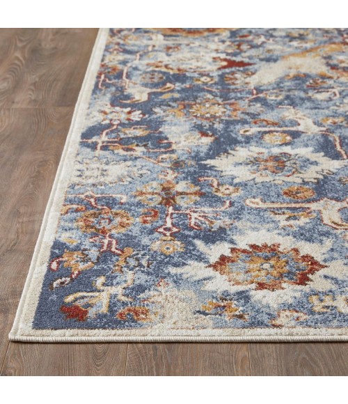 Loomaknoti Alsbrooke Amibell Blue/Cream EA002 7 ft. 10 in. X 9 ft. 10 in. Rectangle Rug