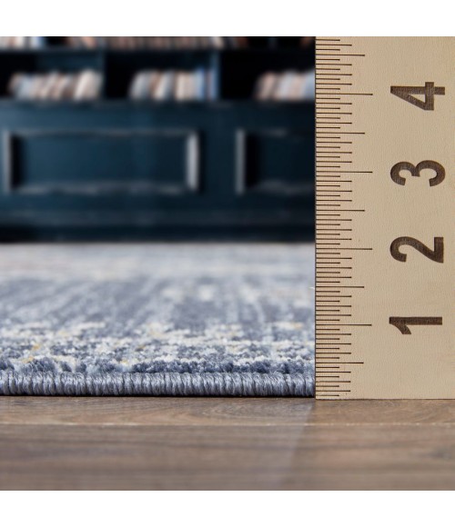 Loomaknoti Alsbrooke Temarnie Blue/Cream EA007 6 ft. 7 in. X 9 ft. 2 in. Rectangle Rug