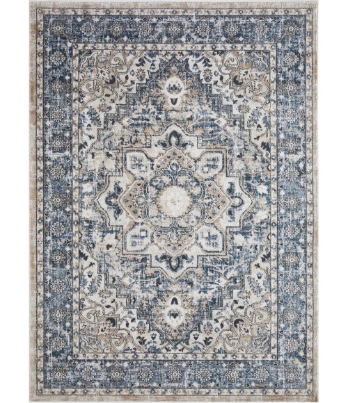 Loomaknoti Kehleigh Avalie Blue/Cream EK017 7 ft. 10 in. X 9 ft. 10 in. Rectangle Rug