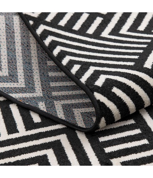 Loomaknoti Tecopa Trenten Black/White Rug ETR12BLW85 9 ft. 10 in. X 12 ft. 10 in. Rectangle - Rugs Town Loomaknoti Tecopa Trenten Black/White ETR12BLW85 9 ft. 10 in. X 12 ft. 10 in. Rectangle Rug