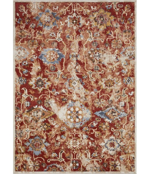 Loomaknoti Alsbrooke Amibell Orange/Red EA002 7 ft. 10 in. X 9 ft. 10 in. Rectangle Rug