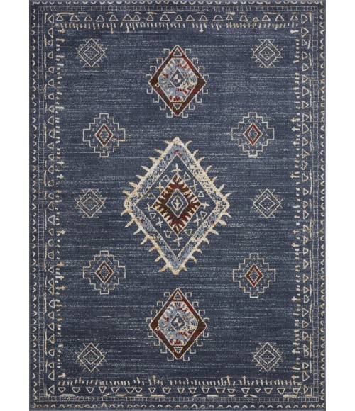 Loomaknoti Alsbrooke Temarnie Blue/Cream EA007 6 ft. 7 in. X 9 ft. 2 in. Rectangle Rug