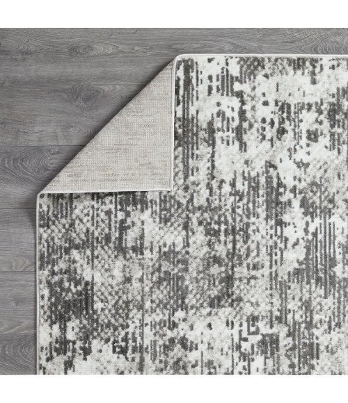 Loomaknoti Rhane Afrey Gray/Cream Rug ER008 6 ft. 7” X 9 ft. 2” Rectangle - Rugs Town Loomaknoti Rhane Afrey Gray/Cream ER008 6 ft. 7” X 9 ft. 2” Rectangle Rug
