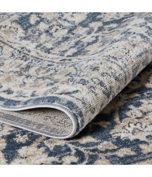 Loomaknoti Kehleigh Oviel Blue/Cream EK013 2 ft. X 6 ft. 7 in. Rectangle Rug