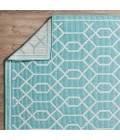 Loomaknoti Breyleigh Chendler Teal/Cream EB001 5 ft. 3 in. X 7 ft. 3 in. Rectangle Rug