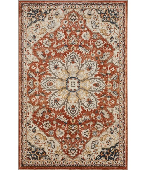 Loomaknoti Malanie Charler Red/Beige EM002 2 ft. X 3 ft. Rectangle Rug